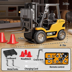 TOPMVP mini RC forklift toy lifting mechanism enabling small item handling