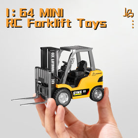 TOPMVP mini RC forklift toy lit-up cab during night-time play