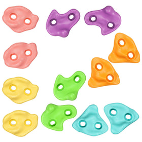 TOPNEW 12pcs climbing holds for kids, colorful set ideal for a playful indoor wall.