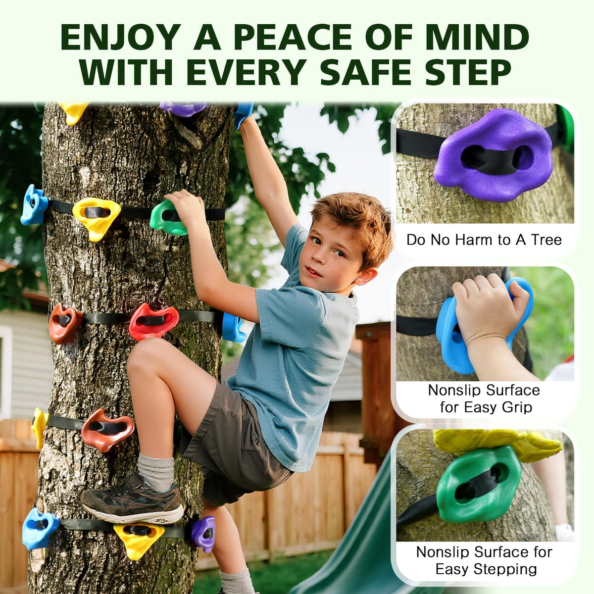 Topnew Bright-colors climbing rocks showcase five colors to energize outdoor play.