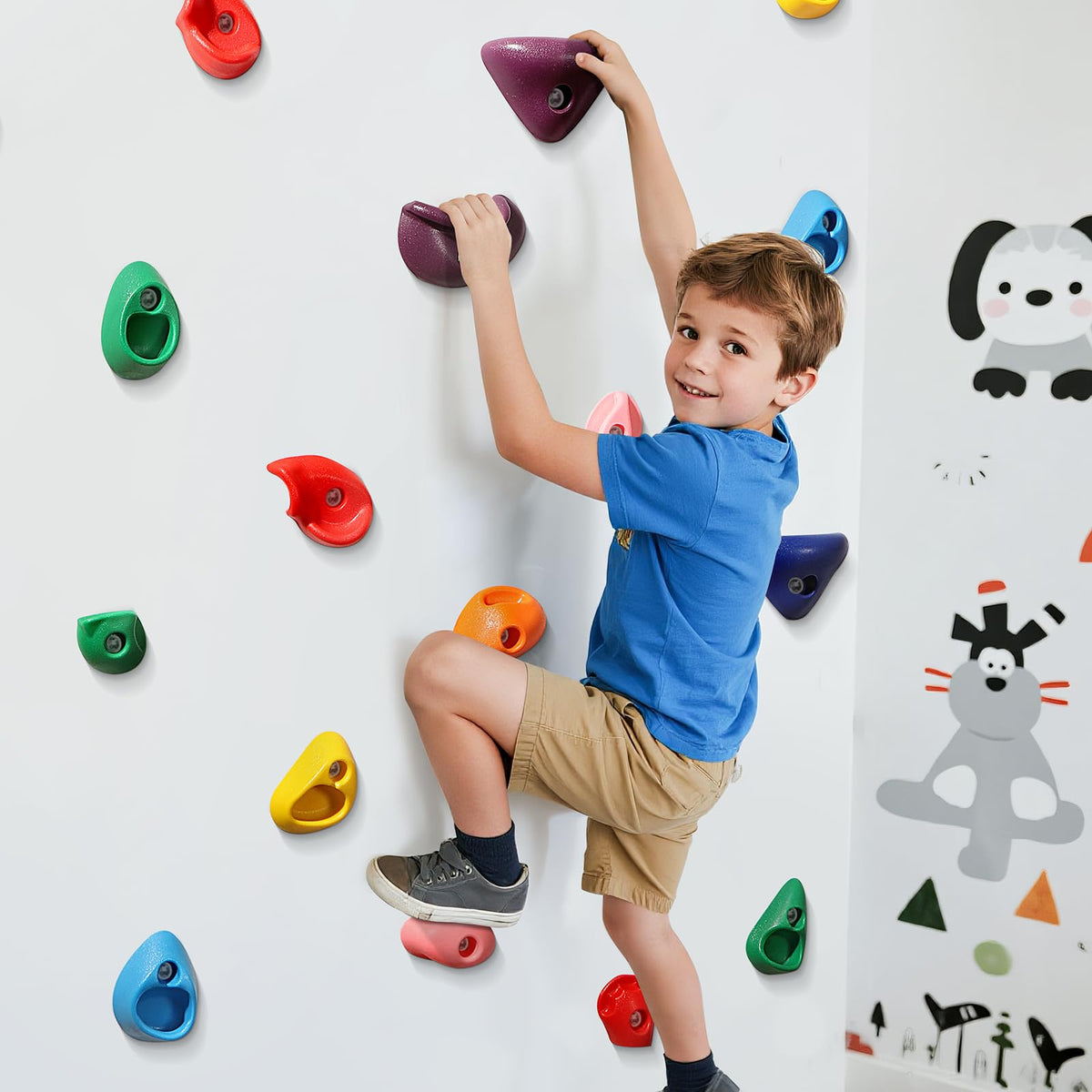 TOPNEW indoor outdoor rock wall setup for backyard play and rooms
