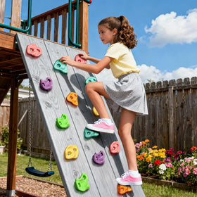TOPNEW textured grip surfaces on holds improve grip for kids and adults.