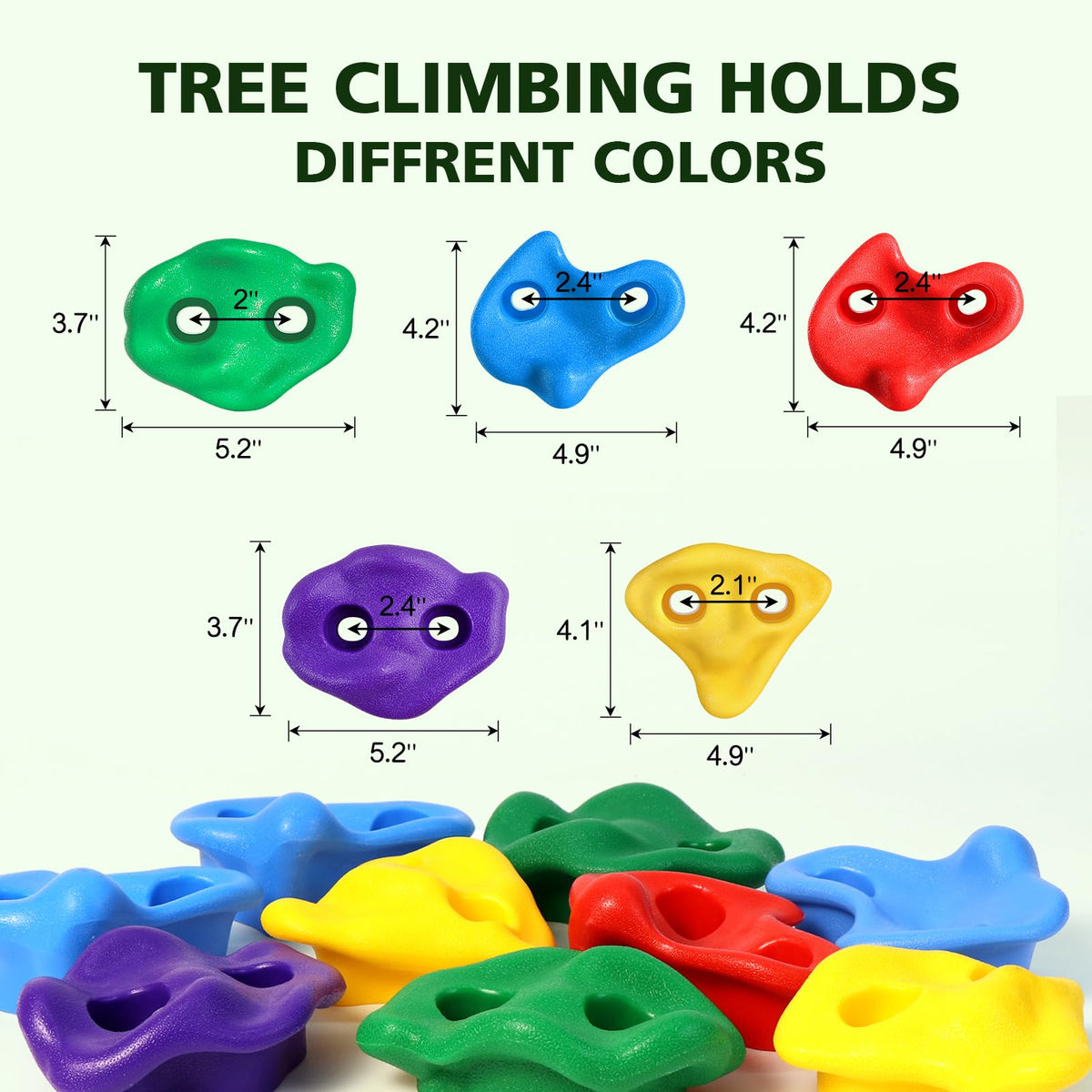 TOPNEW textured grips help kids secure hand placements during tree climbs.