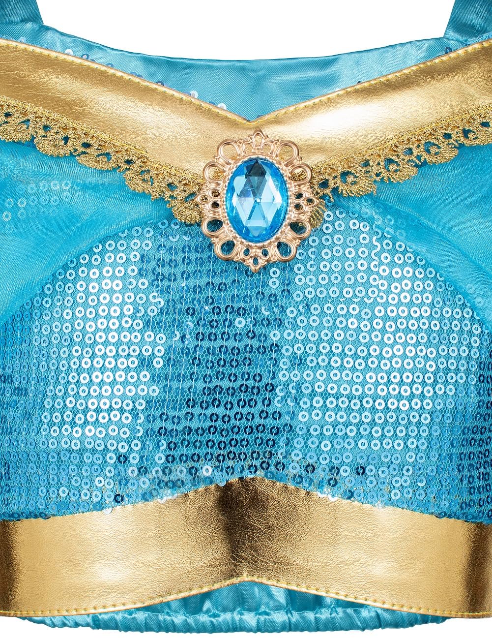 Topney glittery costume detailing close-up for enchanting princess style