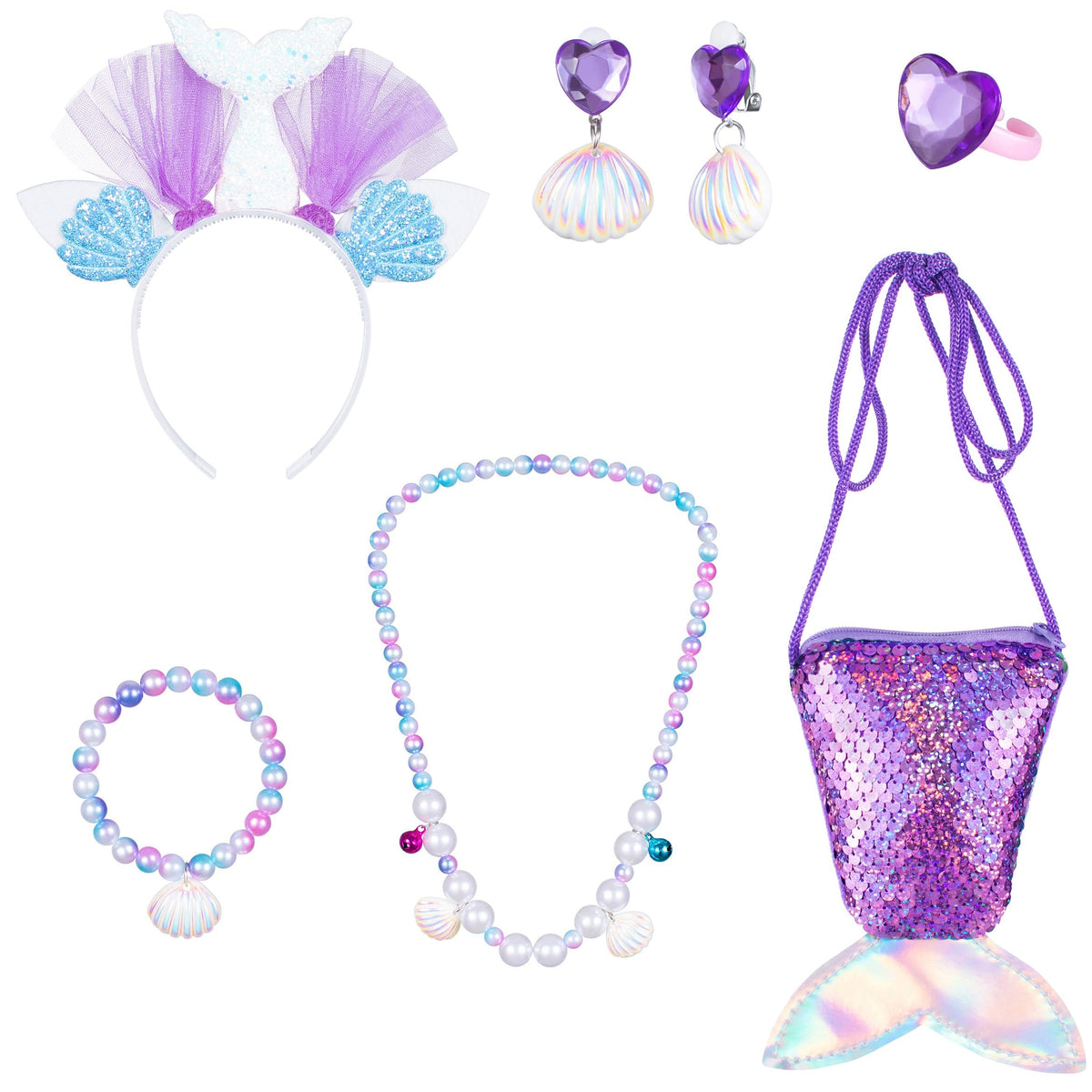 Topney Mermaid Sequin Crossbody Bag adds sparkle to party looks.