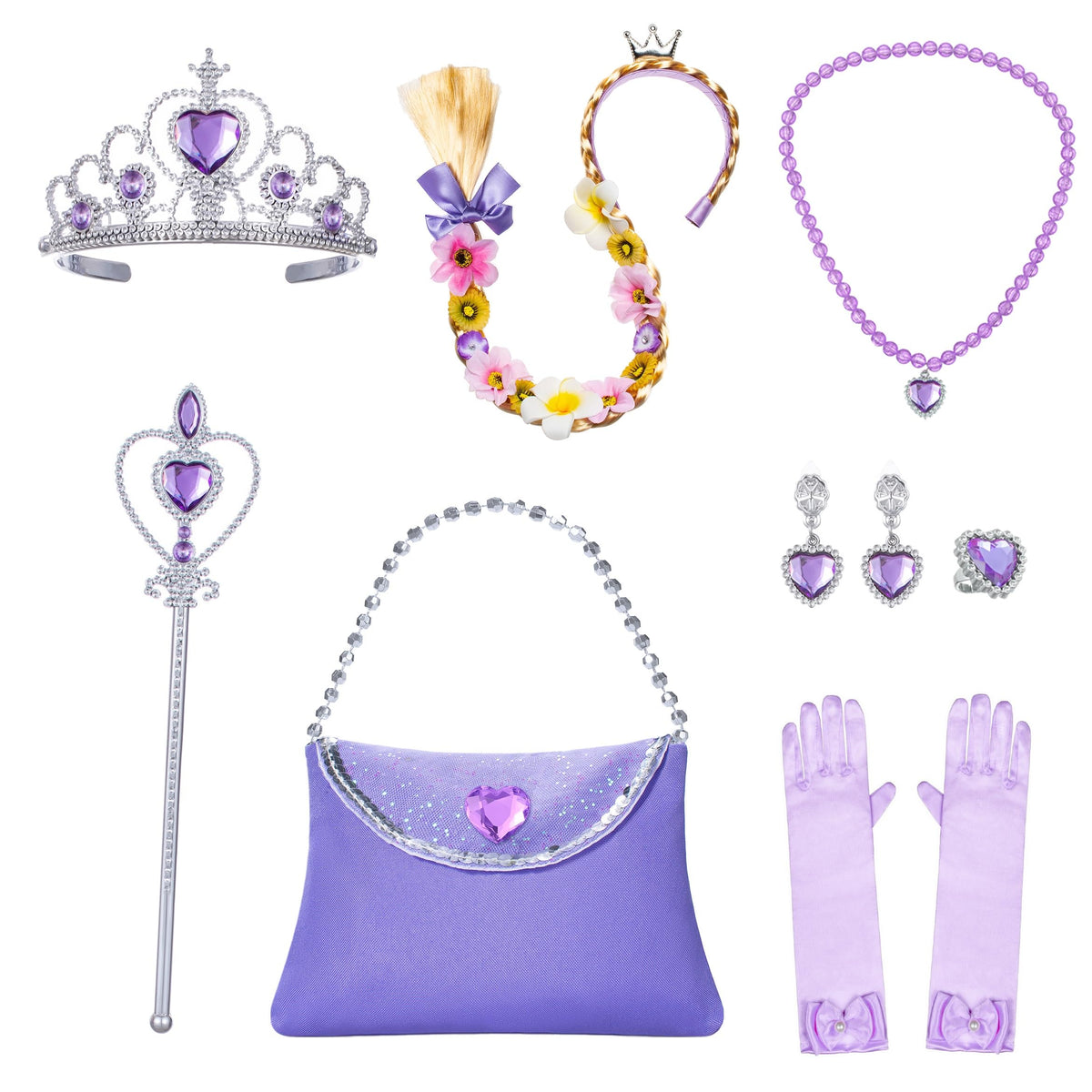 Topney Rapunzel handbag complements the royal costume for photos and party adventures.