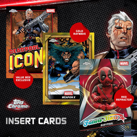 Topps 2025 Deadpool Chrome chrome parallels shimmer with color.