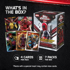 Topps 2025 Deadpool Chrome iconic Deadpool Wolverine moments.