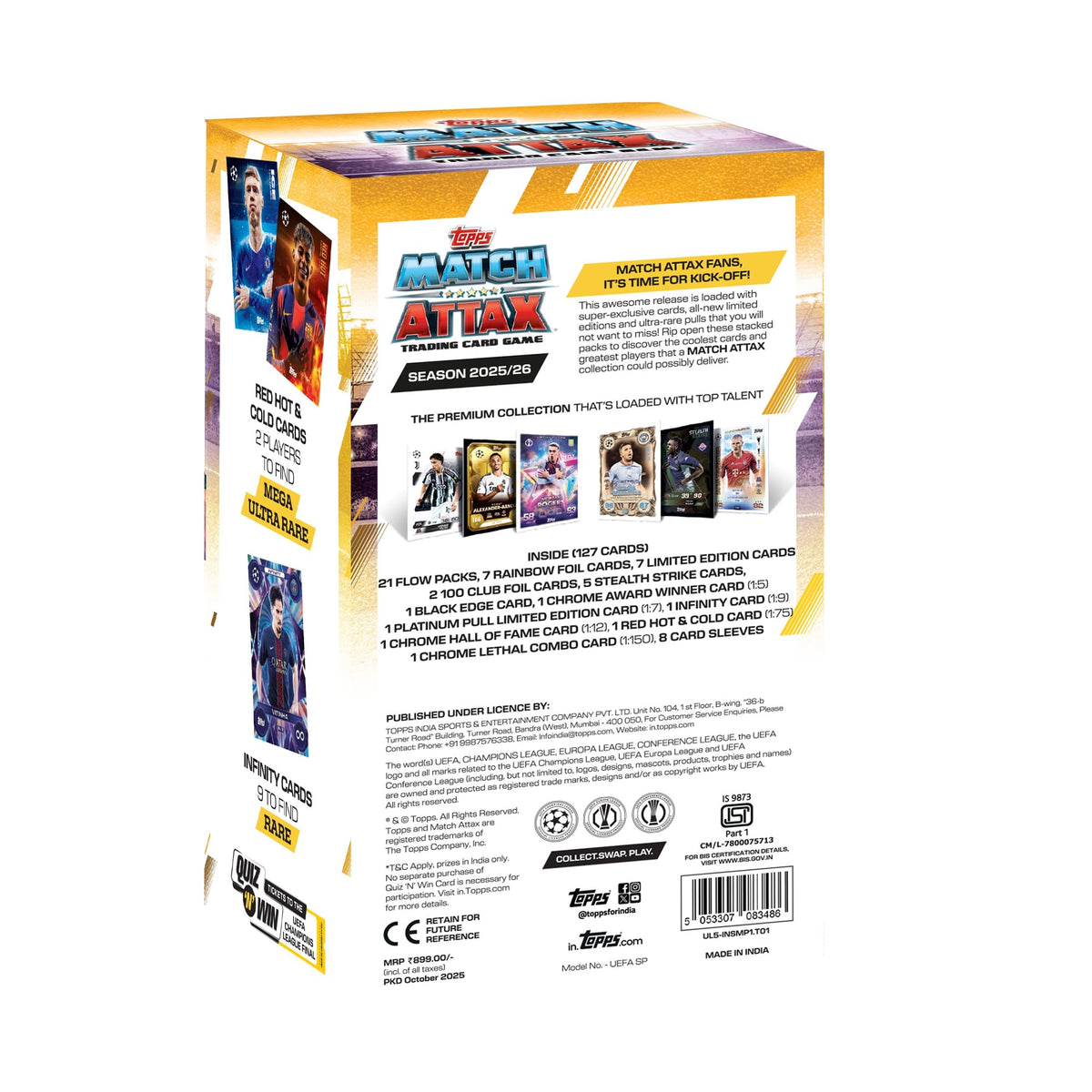 Topps Match Attax 2025 Smart Pack back view showing card backs and branding