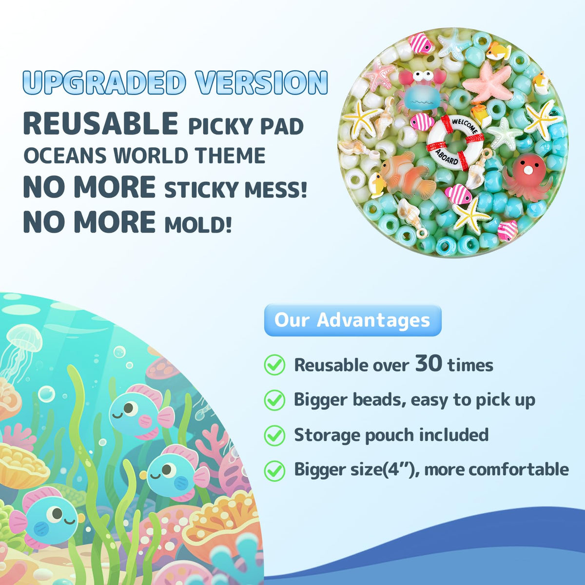Tops Home Picky Pad Ocean Charms Starfish and seashell inclusions for visual focus