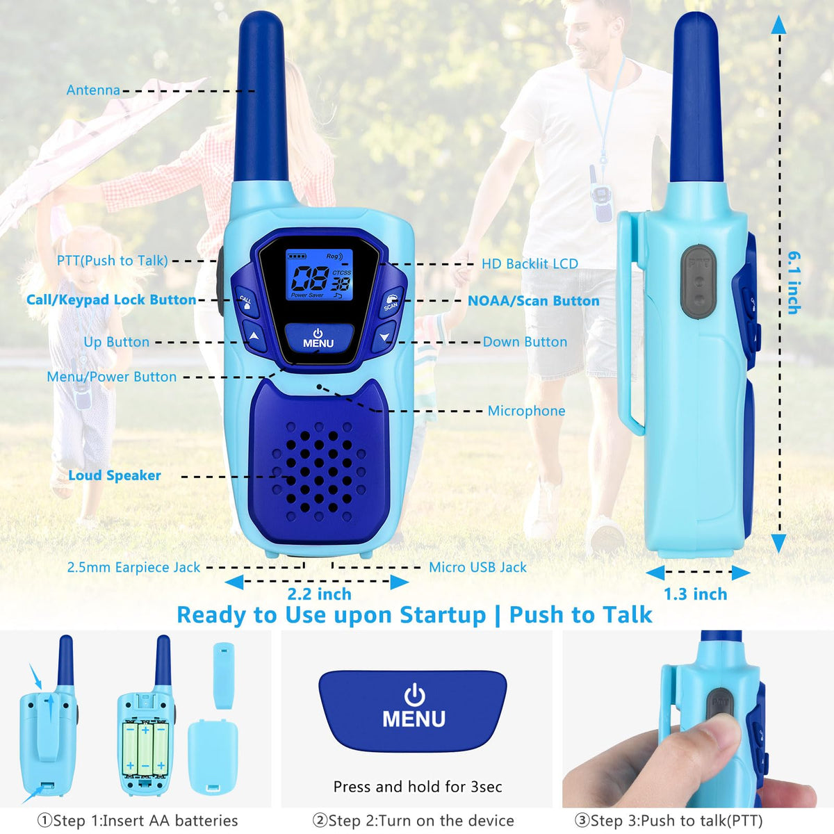 Topsung pink kids walkie talkies with lanyards for easy carry