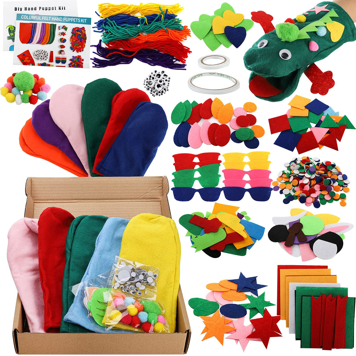 TOPZEA 12-pack hand puppet kit for imaginative storytelling and crafts