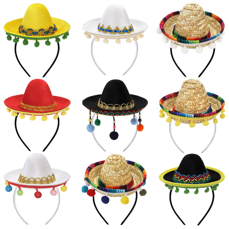TOPZEA natural straw sombrero headband for festive photos and comfortable wear