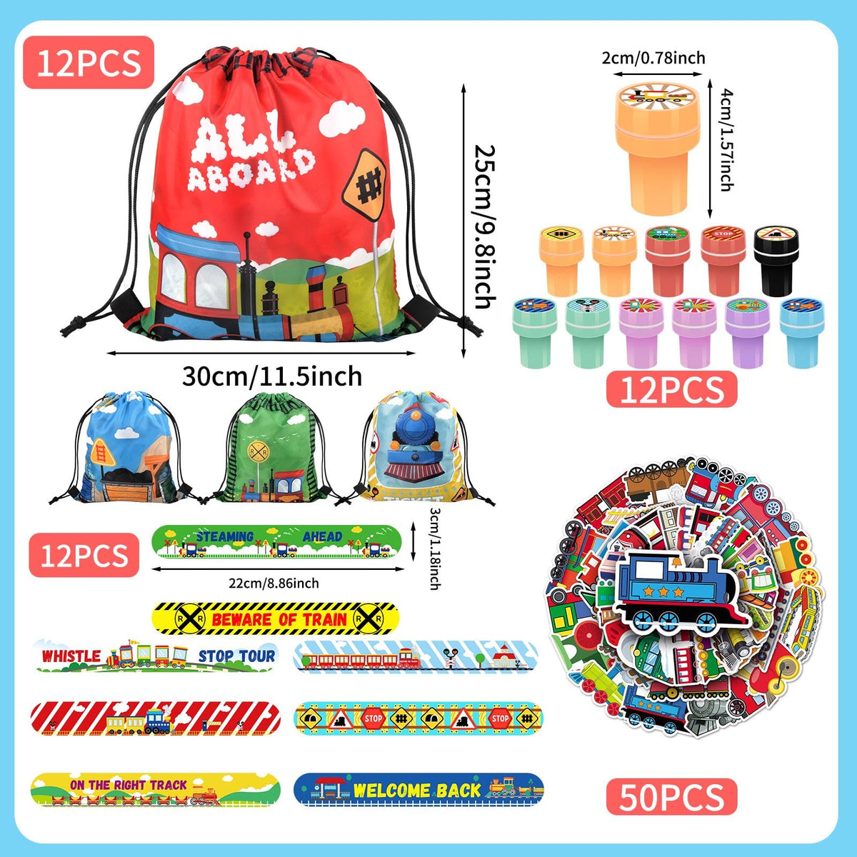 TOQI Train Favors keychains as memorable keepsakes for guests