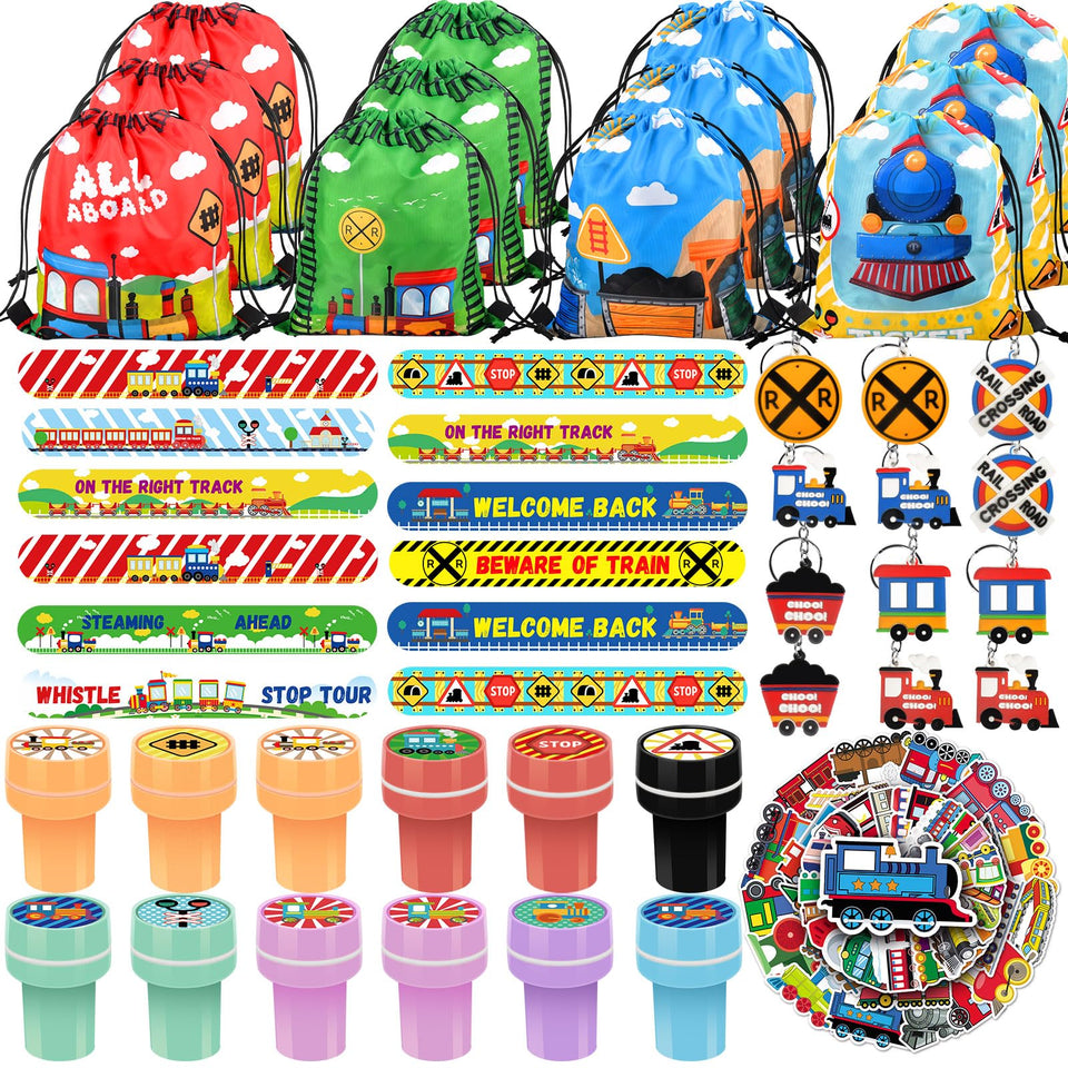 TOQI Train Favors slap bracelets colorful and durable for kids party favors