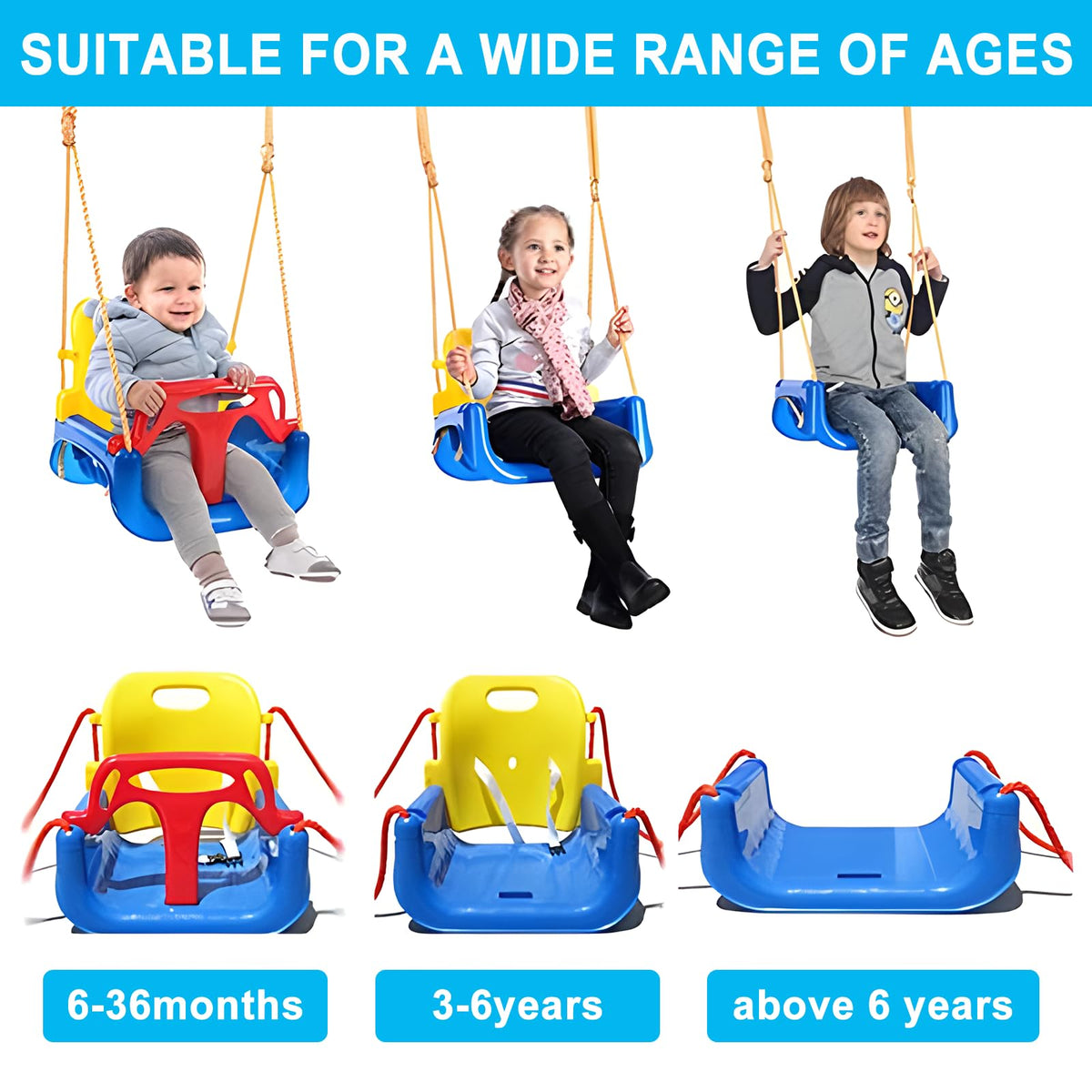 TOREVSIOR 3-in-1 swing in action outdoors enhances backyard play sessions.