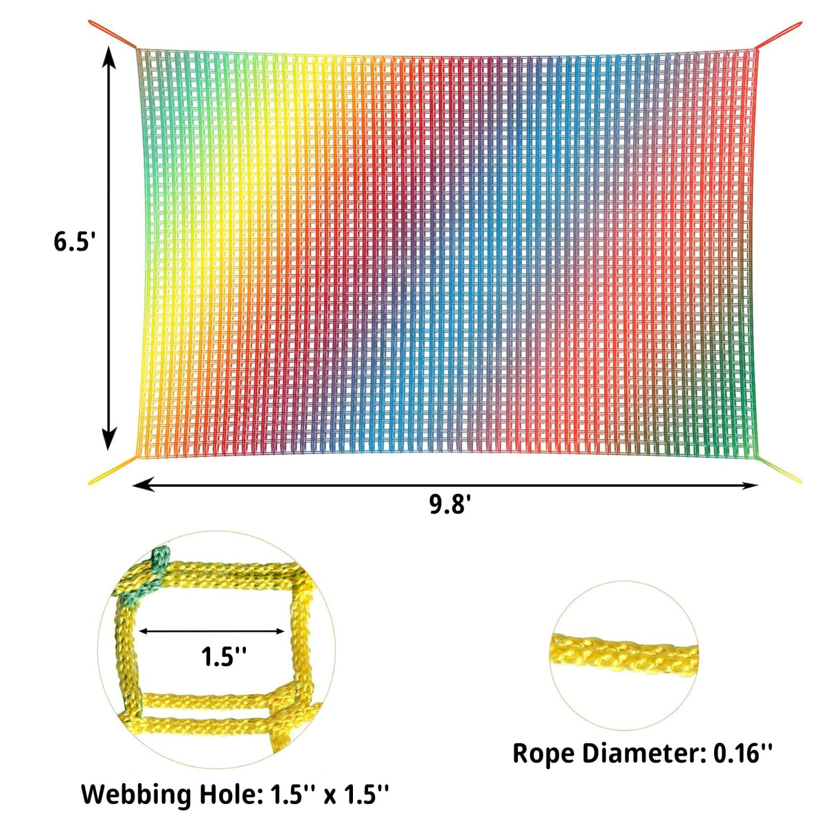 Toriexon climbing net folded storage demonstrates compact storage after use.
