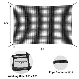 Toriexon double-layer safety net close-up; added stability during climbing.