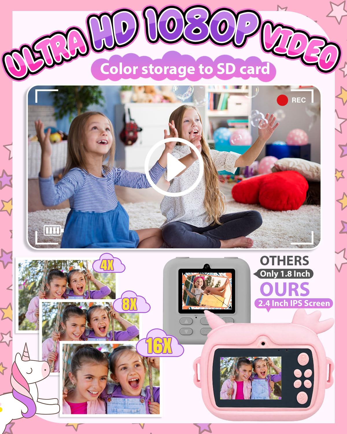 Torlaist camera with 2.4-inch HD screen enhances self-shot creativity