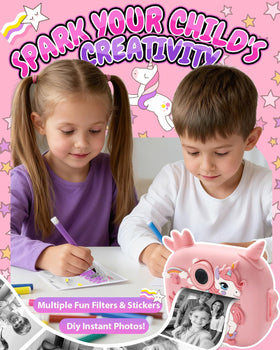 Torlaist kids camera with color pens for personalized photo art