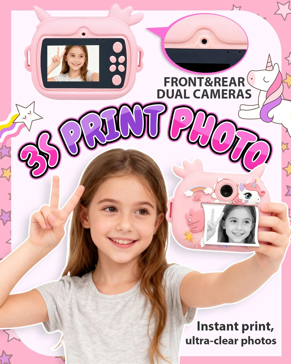 Torlaist camera with durable silicone case protecting little hands during play