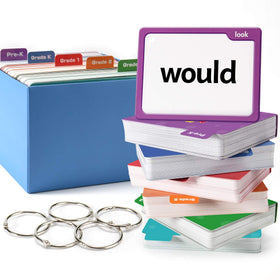 Torlam 520 sight words flash cards with cover for classroom organization and quick access.