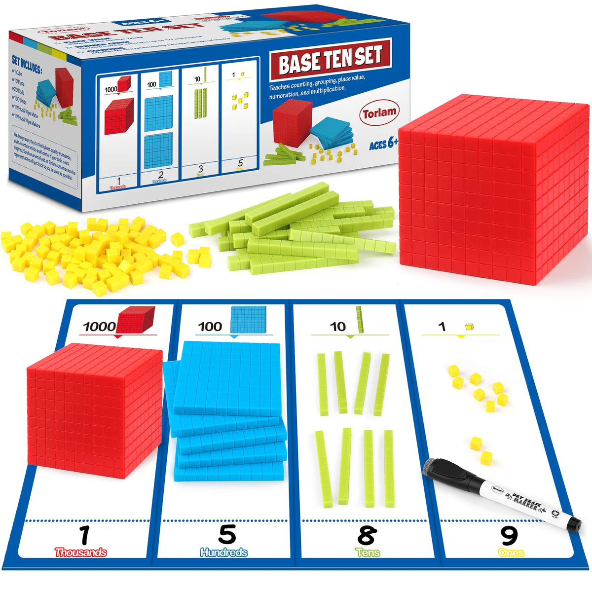 Torlam base ten blocks for hands-on place value learning.