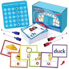Torlam CVCC and CCVC board for identifying sounds and practicing decoding