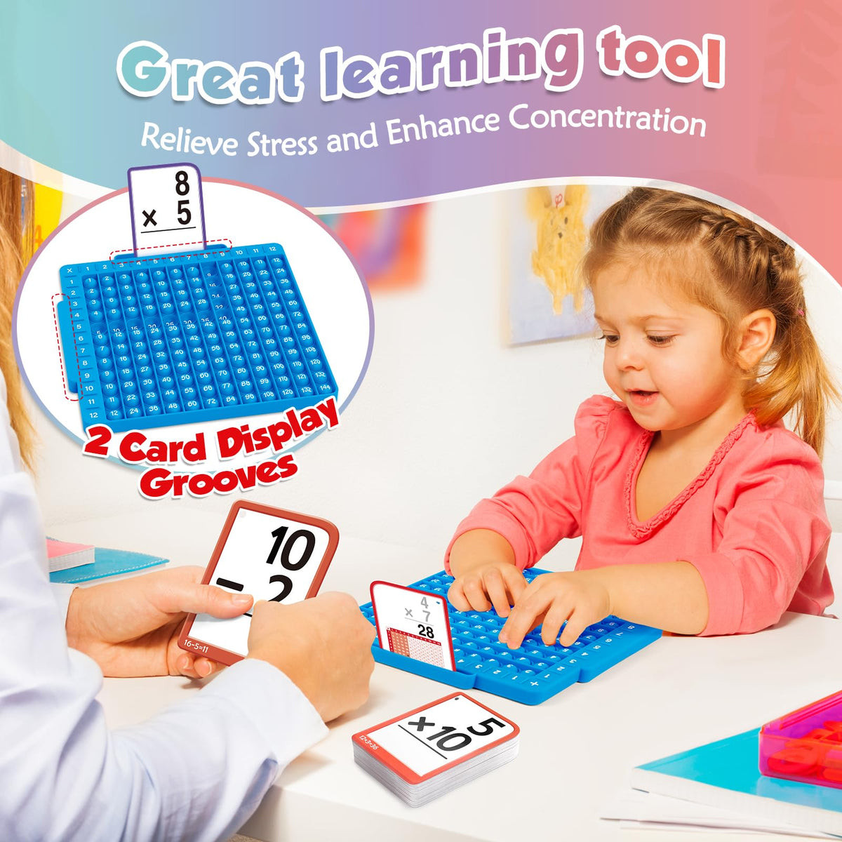 Torlam double-sided cards with addition and subtraction for quick drills