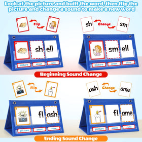 Torlam early reading flash cards set supports phonics practice and vocab building.