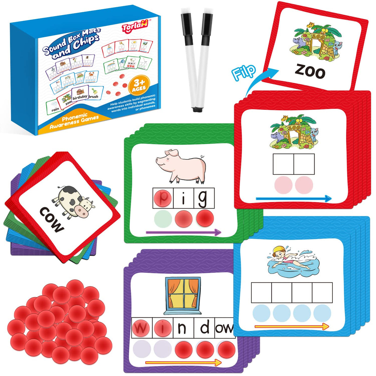 Torlam Elkonin Boxes packaging front view for classroom-ready learning kit.