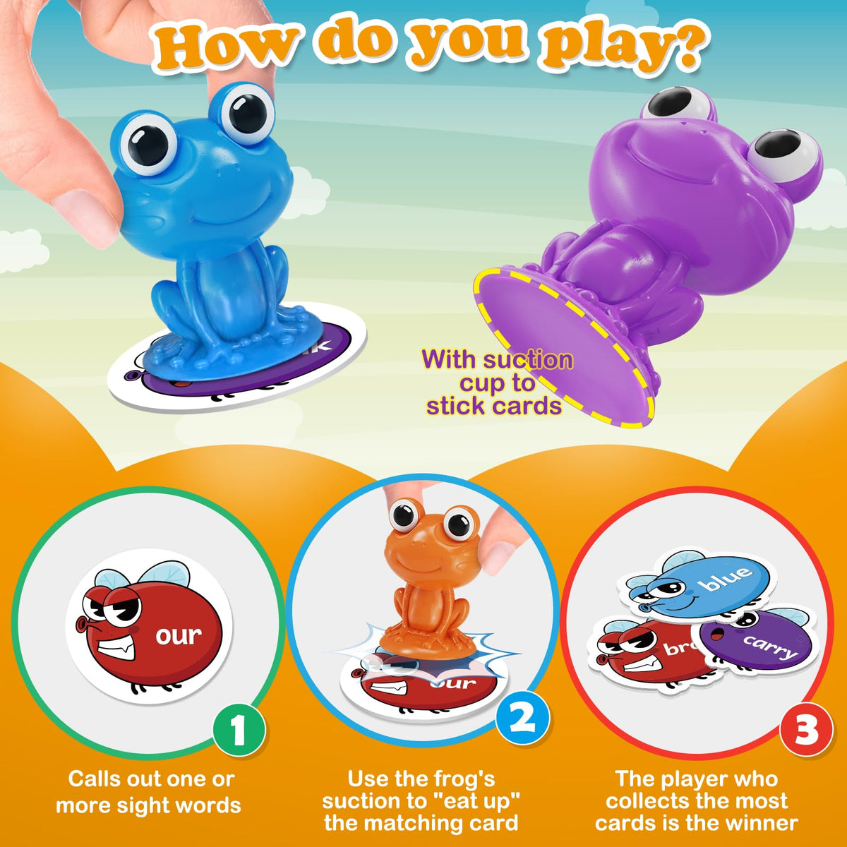 Torlam four frog toys arranged for classroom use and play.