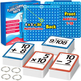 Torlam math flash cards board 12x12 layout for interactive practice