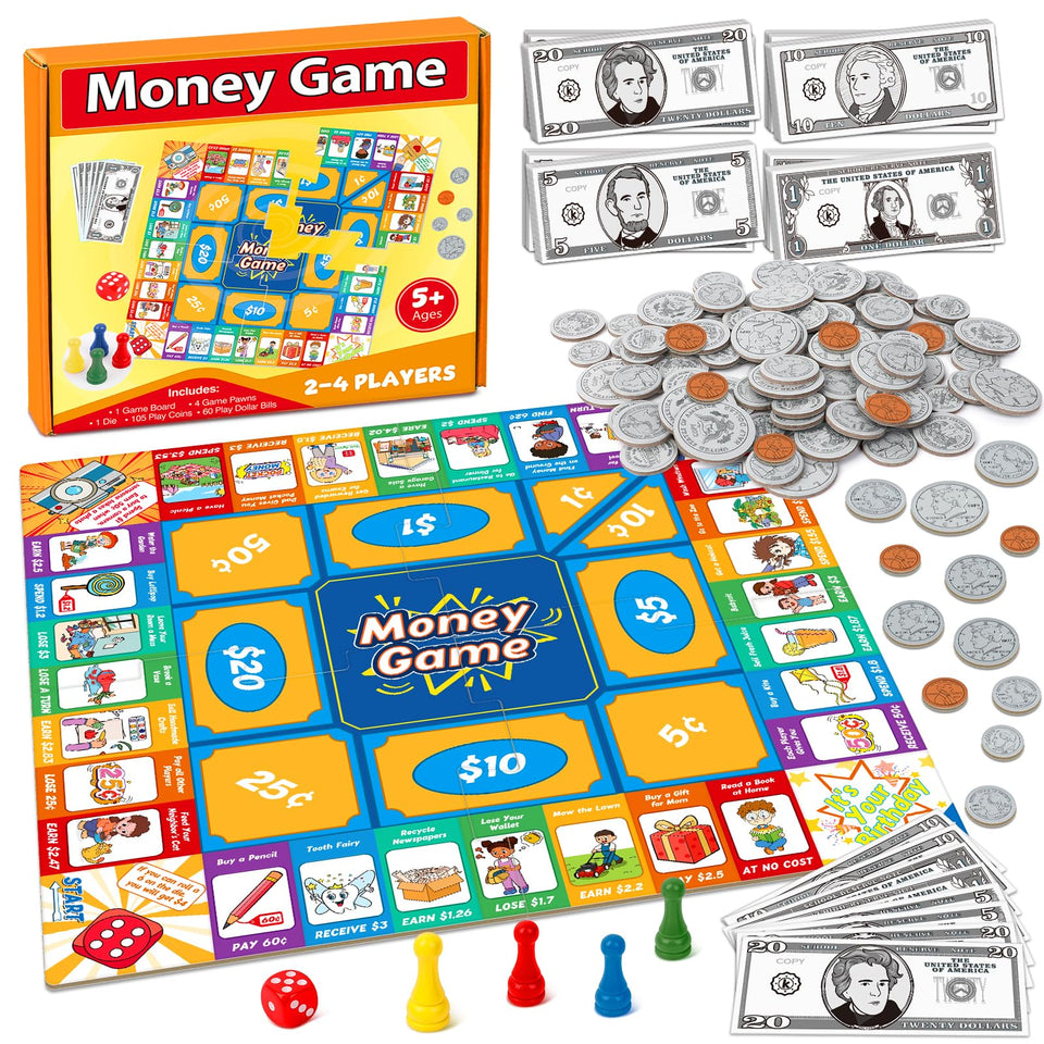 Torlam Money Board Game board for kids to learn counting and math through play