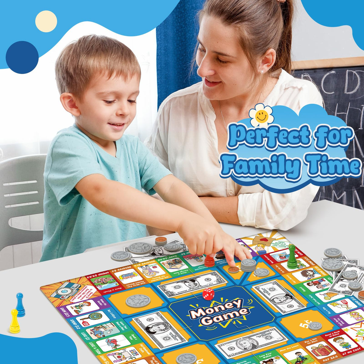 Torlam Money Board Game dollar bills simulate real money and quick calculations
