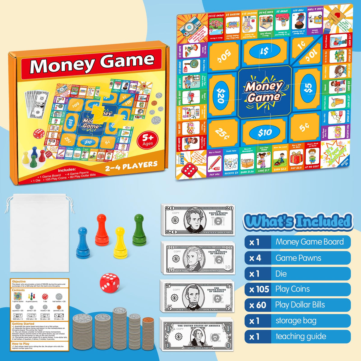 Torlam Money Board Game teaching guide helps adapt difficulty for learners