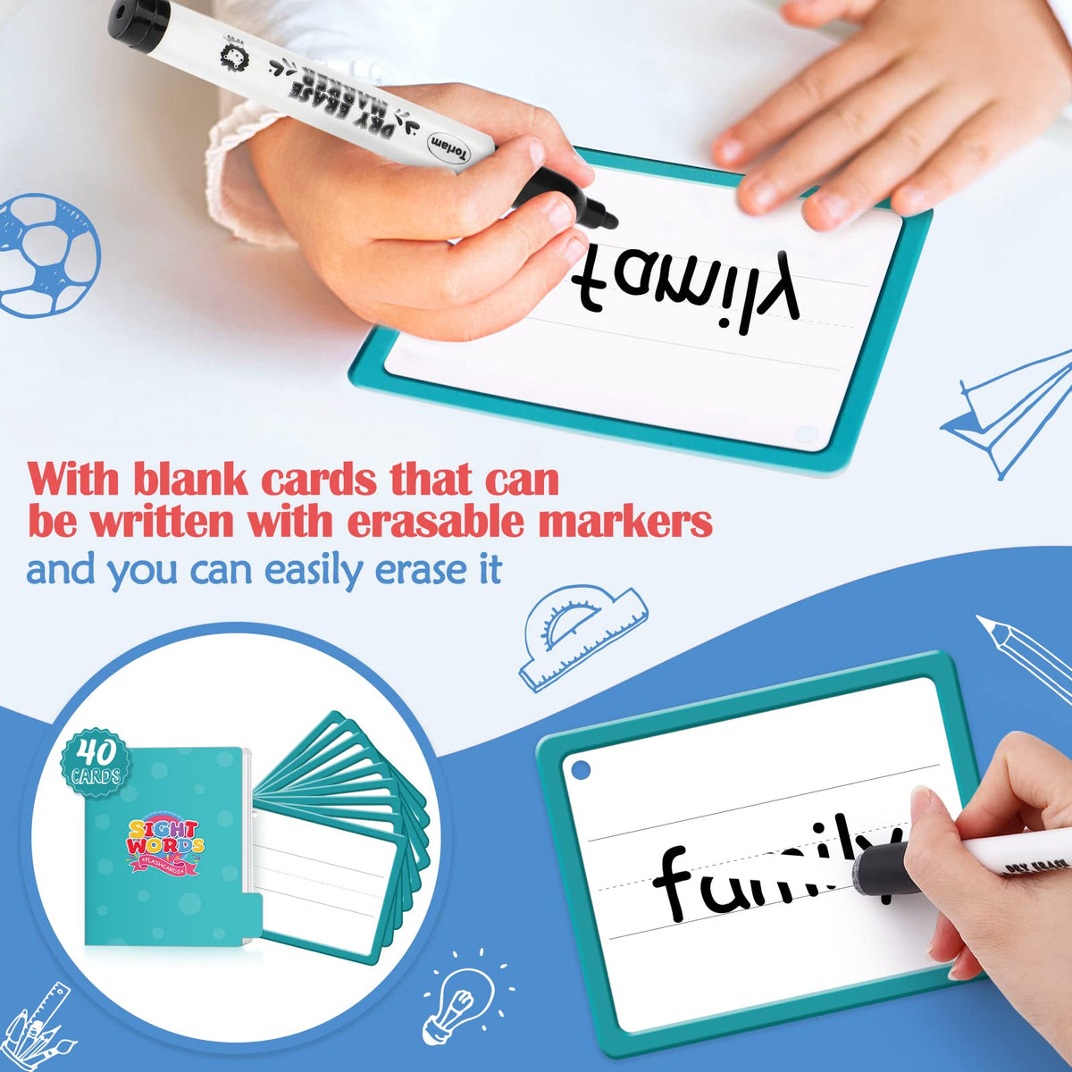 Torlam cards with rounded edges designed for safe handling