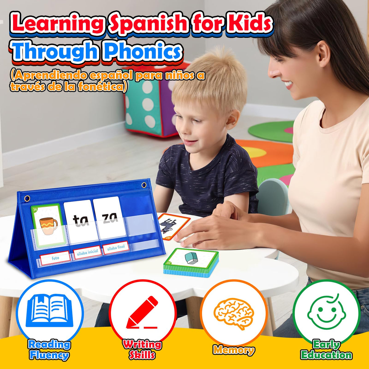 Torlam color-coded syllable cards in red, green, blue for easy learning