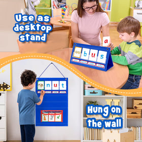 Torlam Word Builder detachable pocket keeps cards organized for easy changes