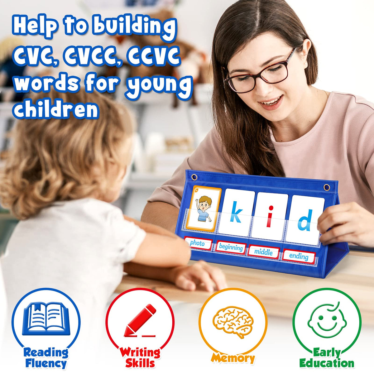 Torlam Word Builder adaptable tabletop or wall display with grommets
