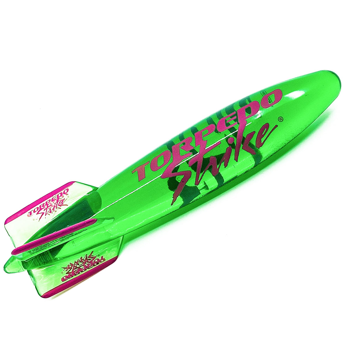 Torpedo Strike SpinFin 10.25-Inch Pool Torpedo ready to glide up to 30 feet underwater.