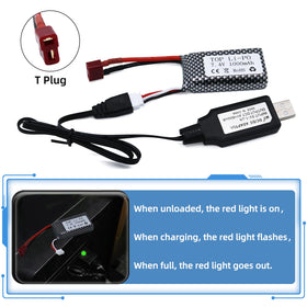Tosiicop 7.4V 1000mAh T plug battery installed in an RC truck.