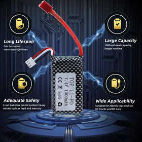 Tosiicop battery weight ~47g for lightweight deployment in RC models.