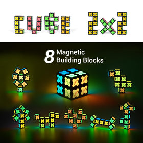 TOSY glow-in-the-dark blocks with UV light for glowing design ideas.