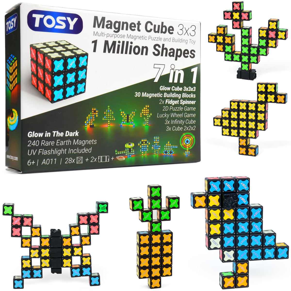 TOSY Magnet Cube 3x3 assembly for versatile 6-in-1 play and creativity.
