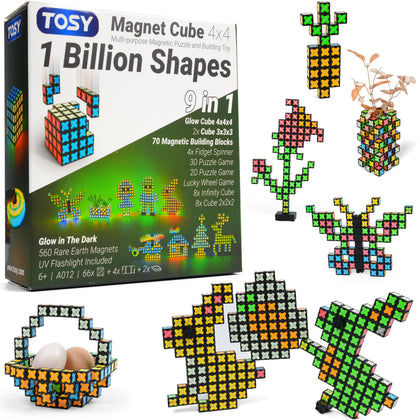 TOSY Magnet Cube 4x4 outer assembly demonstrates magnetic puzzle versatility for curious minds.