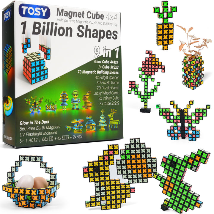 TOSY Magnet Cube 4x4 outer assembly demonstrates magnetic puzzle versatility for curious minds.