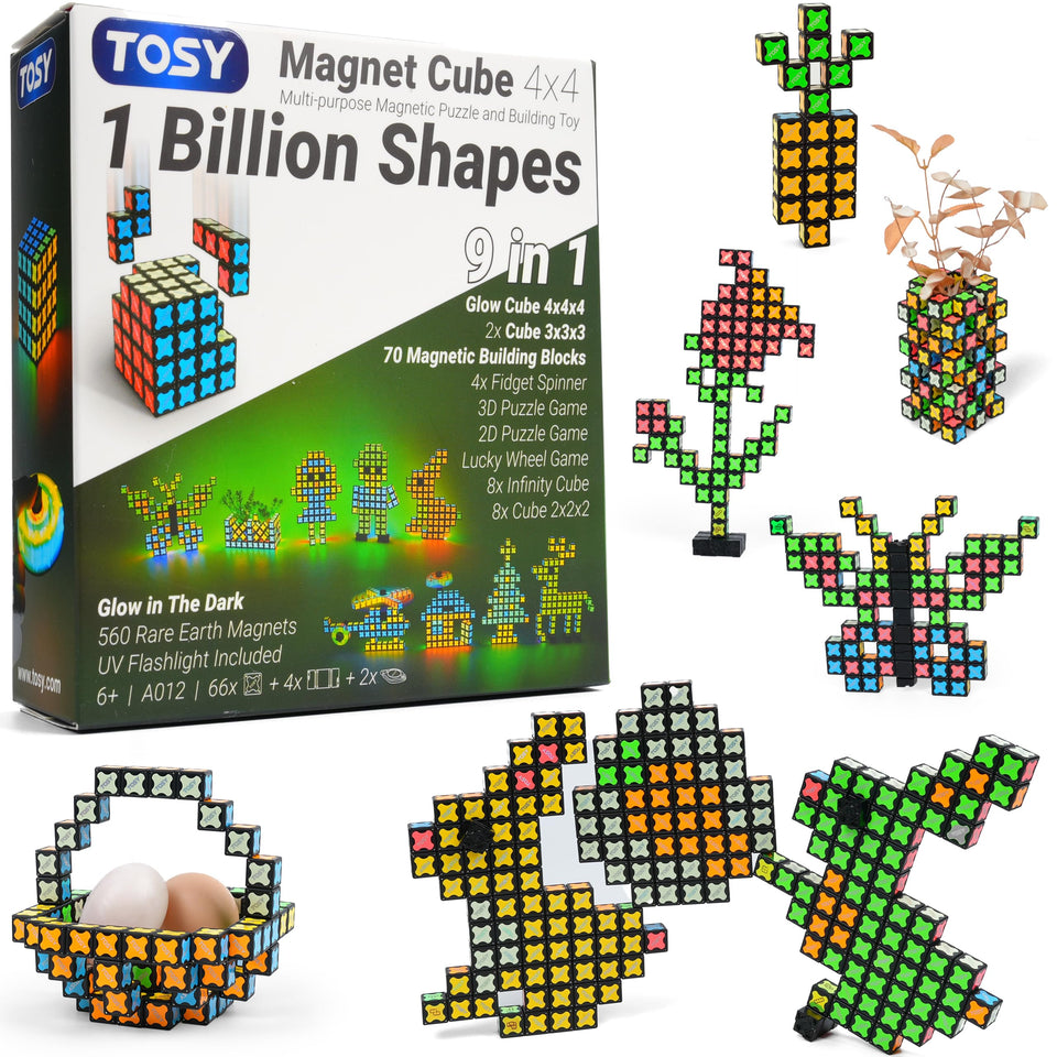 TOSY Magnet Cube 4x4 outer assembly demonstrates magnetic puzzle versatility for curious minds.