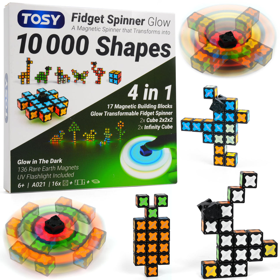 TOSY Magnet Fidget Spinner Glow assembly for creative configurations and focused play.