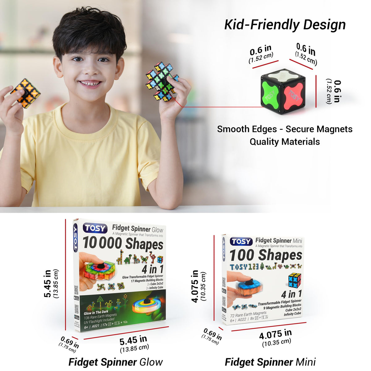 TOSY Magnet Fidget Spinner Glow ideal for STEM lessons and classroom demonstrations